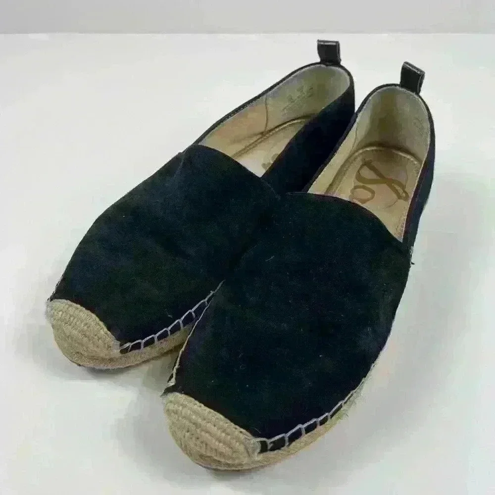 Sam Edelman Womens Carrin Platform Espadrille Slip-On Black Suede 8 Sandal Shoe - Picture 14 of 15
